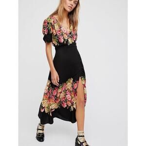 Free People Floral Black Dress